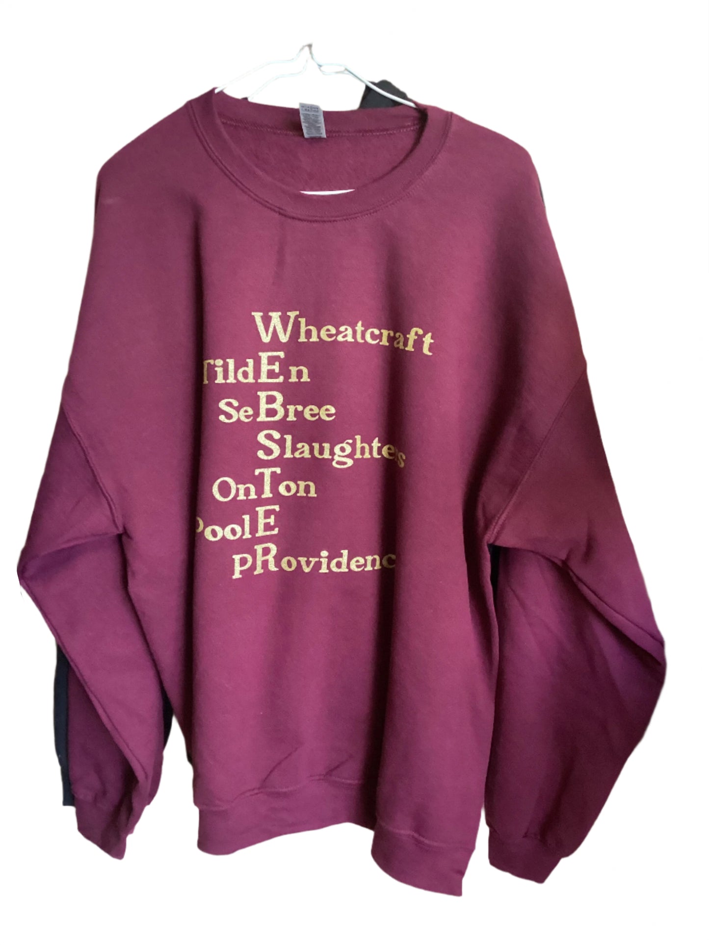 Custom Gildan Heavy Blend Maroon & Gold Webster Co Crewneck