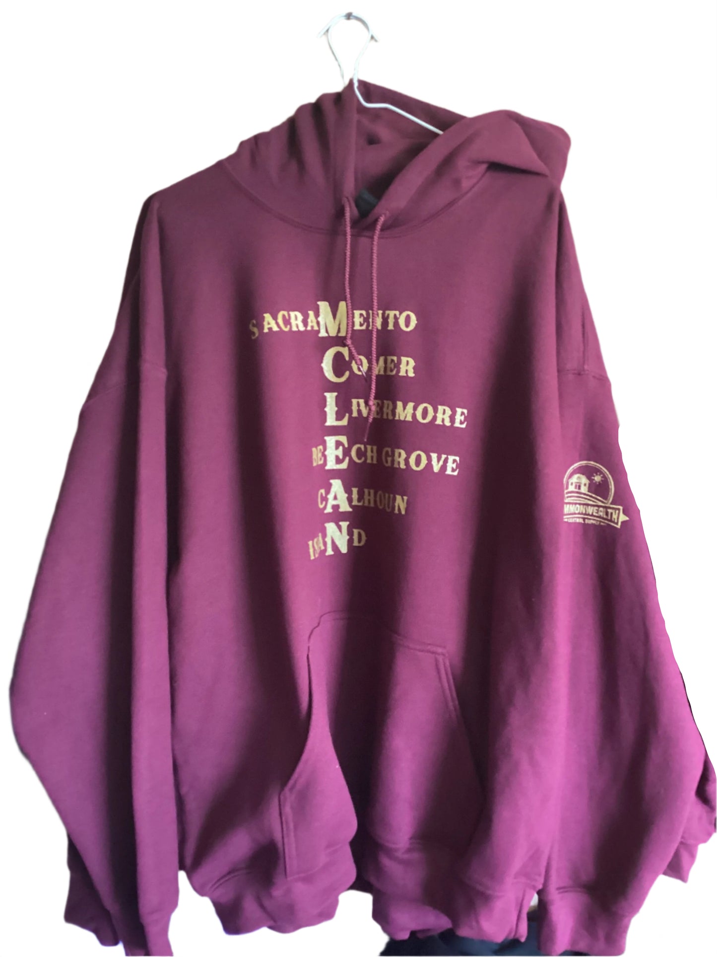 Custom Gildan Heavy Blend Maroon and Gold McLean Co Sweatshirt