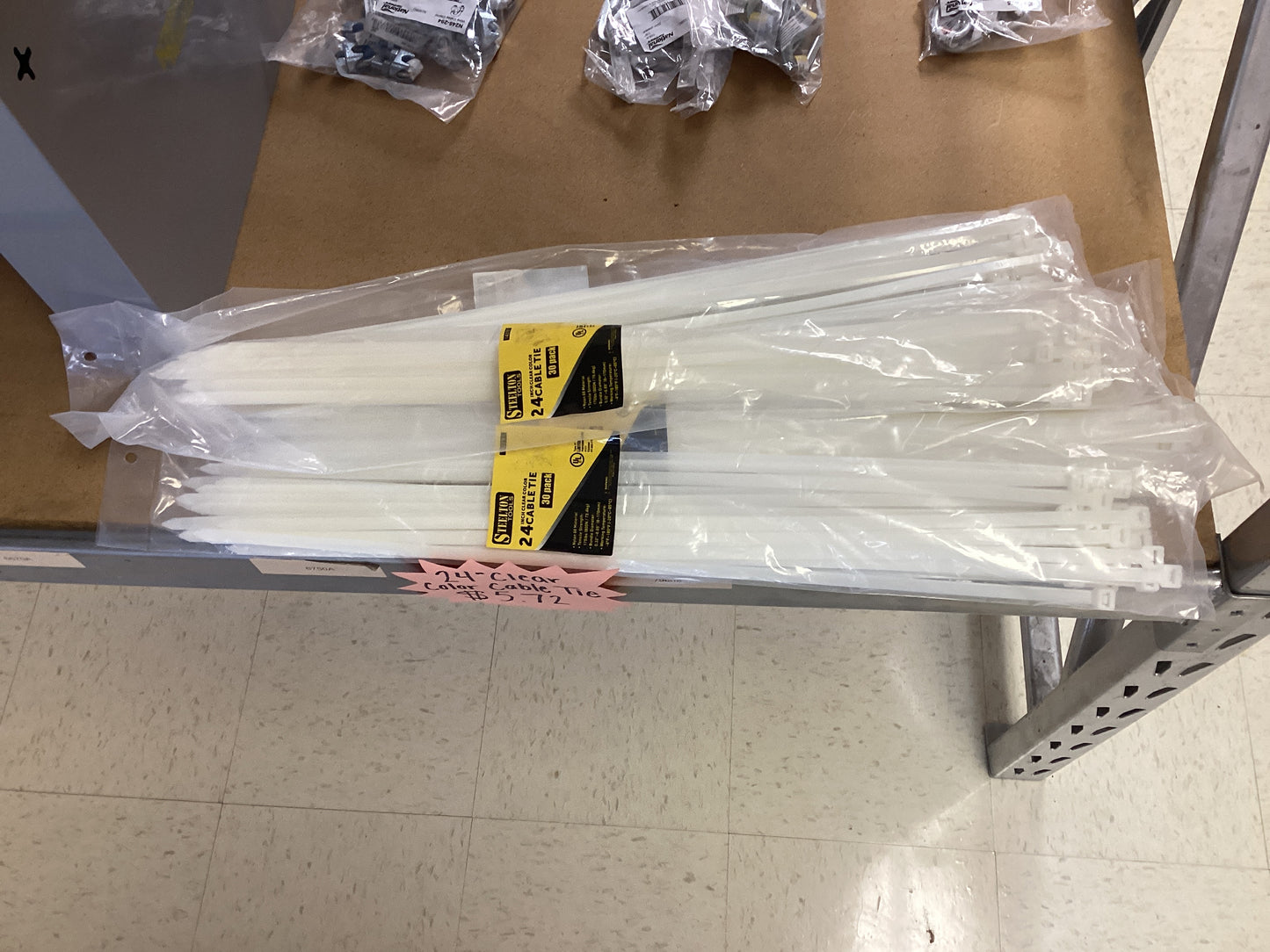 24” clear Cable Ties individually