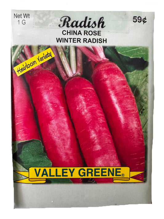 Radish - China Rose Winter Radish Seed Packet
