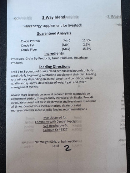 3 way cattle feed