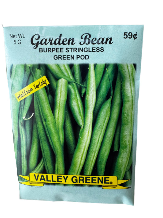 Garden Bean- Burpee Stringless Green Pod Seed Packet