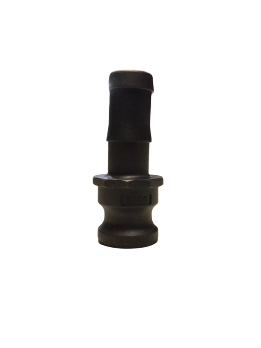 1in Type E adapter Male adapter X hose shank black polypropylene cam lock fitting (BFOE100-PP)