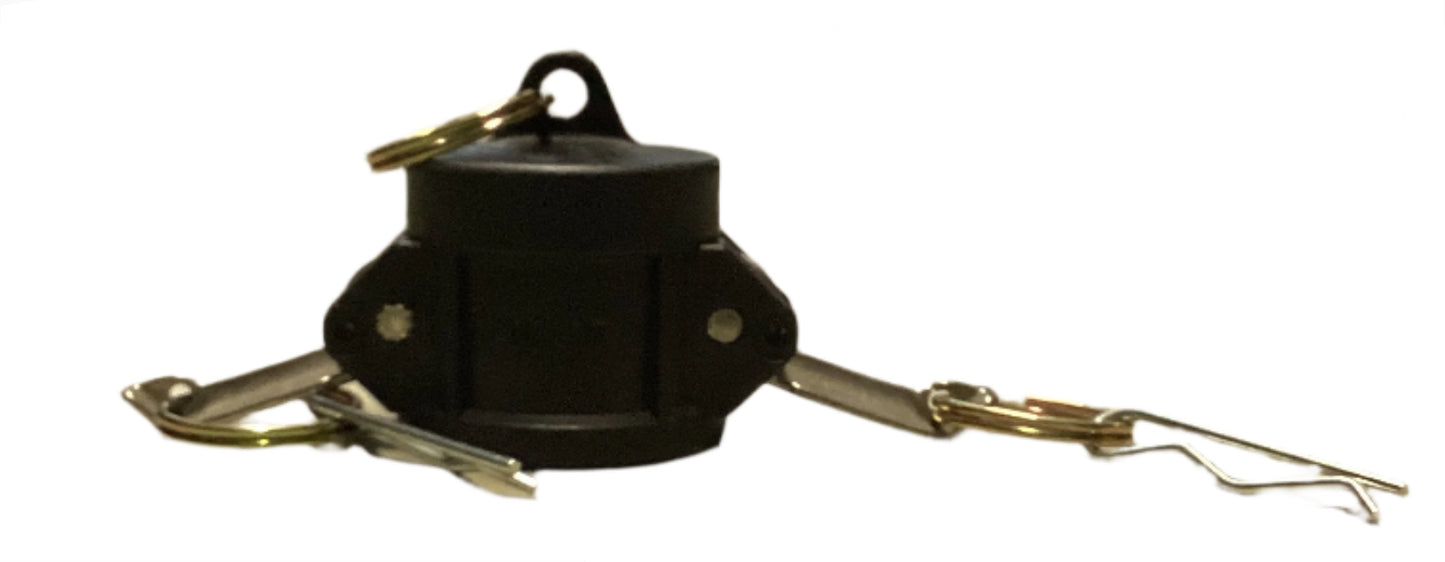1in type DC dust cap female end coupler black polypropylene cam lock fitting (BFODC100-PP)