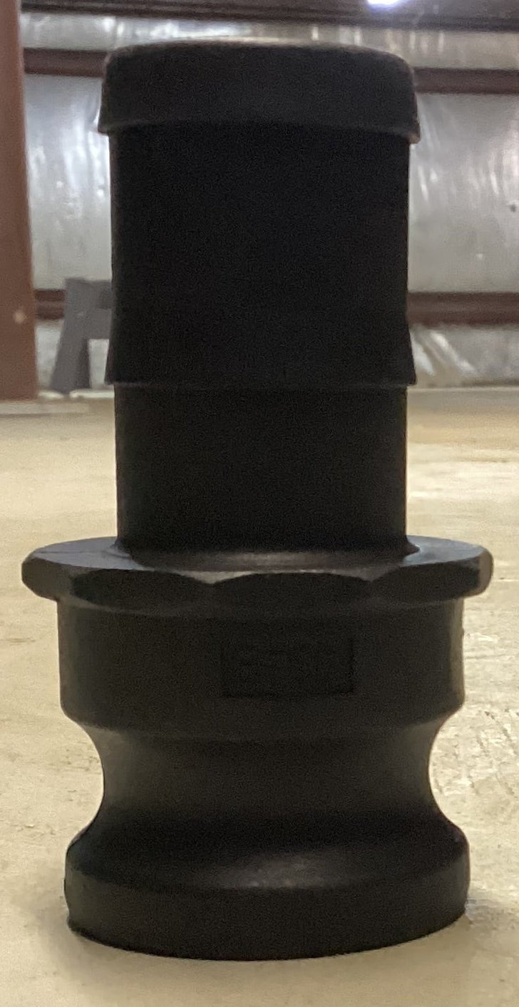 1-1/2in type E adapter male adapter X hose shank black polypropylene cam lock fitting (BFOE150-PP)