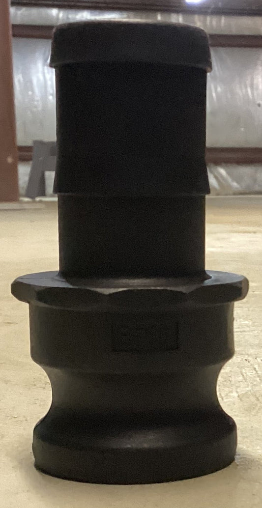 1-1/2in type E adapter male adapter X hose shank black polypropylene cam lock fitting (BFOE150-PP)