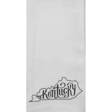 Kentucky Script Tea Towel in White