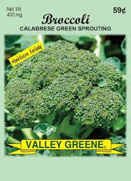Broccoli Calabrese Green Sprouting Seed Packet