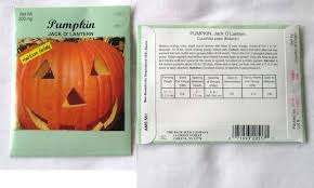 Pumpkin Jack O Lantern Seed Packet