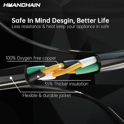 50 ft Black Extension Cord Indoor/ Outdoor