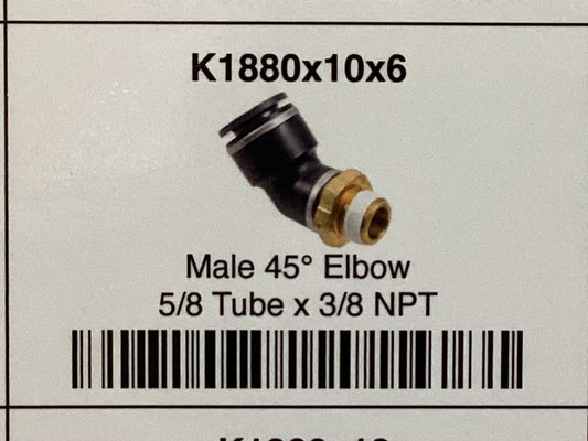 Male 45 elbow 5/8 tube x 3/8 NPT