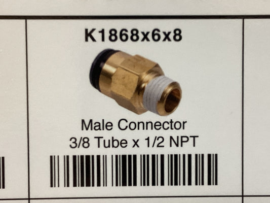 Male connector 3/8 tube x 1/2 NPT