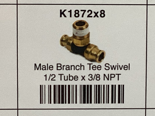 Male branch tee swivel 1/2 tube x 3/8 NPT