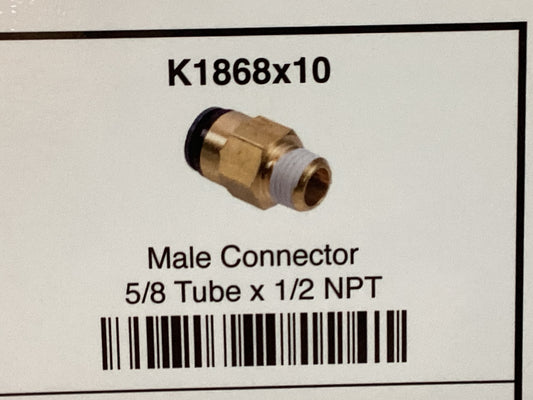 Male connector 5/8 tube x 1/2 NPT