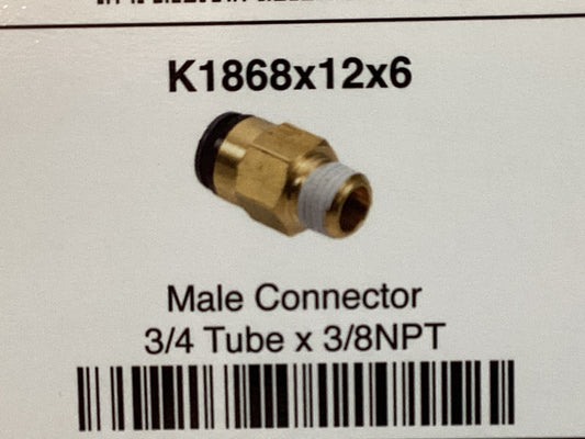 Male connector 3/4 tube x 3/8 NPT