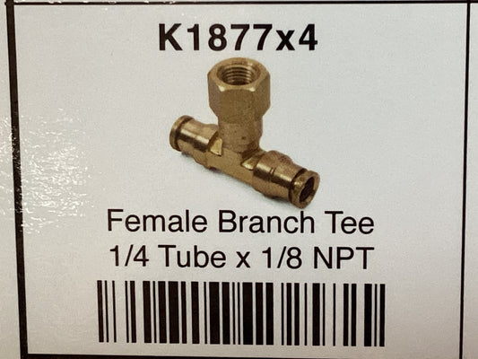 Female branch tee 1/4 tube x 1/8 NPT