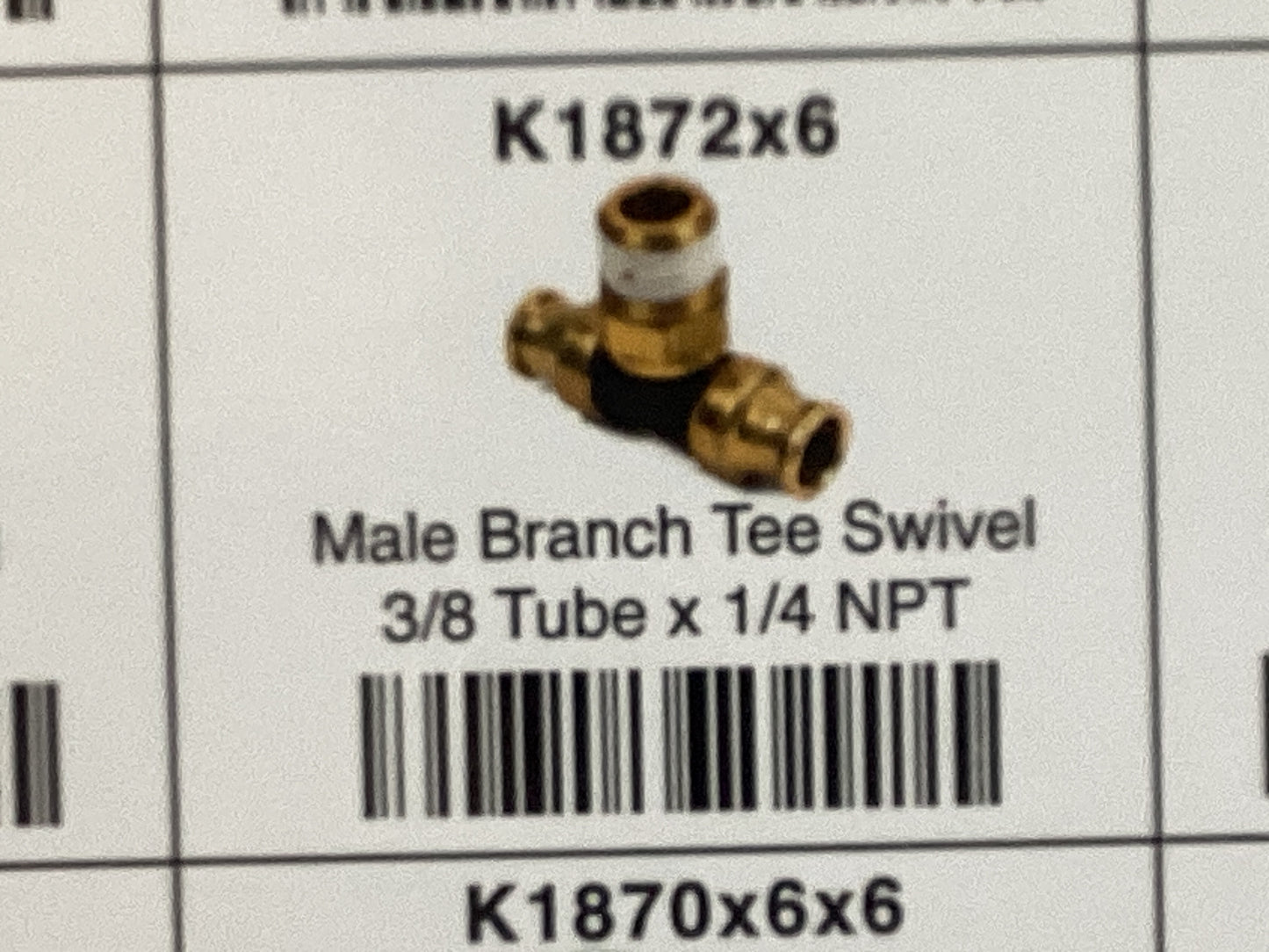 Male branch tee swivel 3/8 x 1/4 NPT