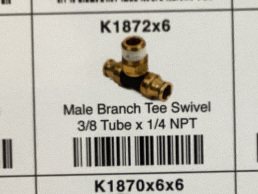 Male branch tee swivel 3/8 x 1/4 NPT