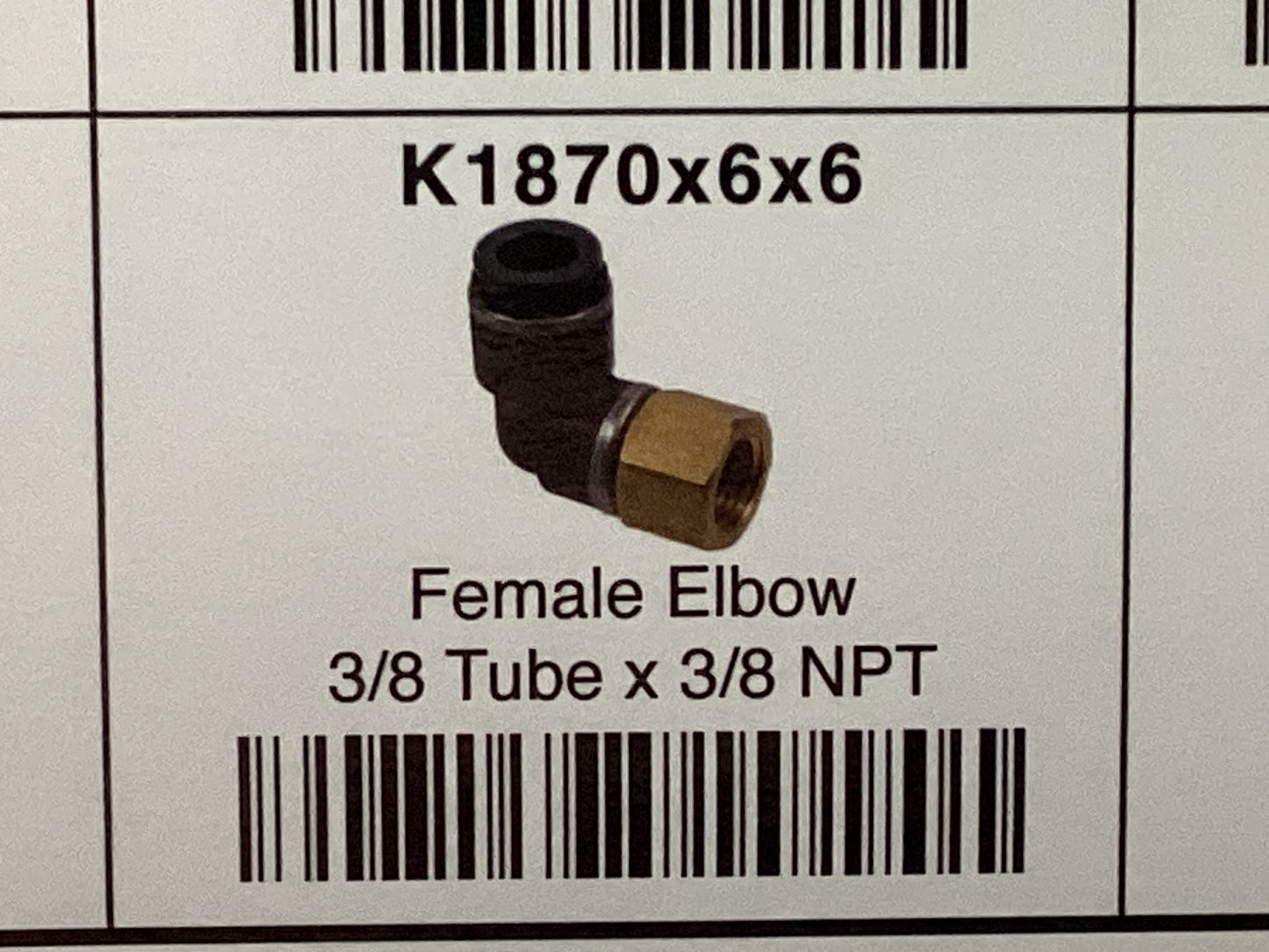 Female elbow 3/8 tube x 3/8