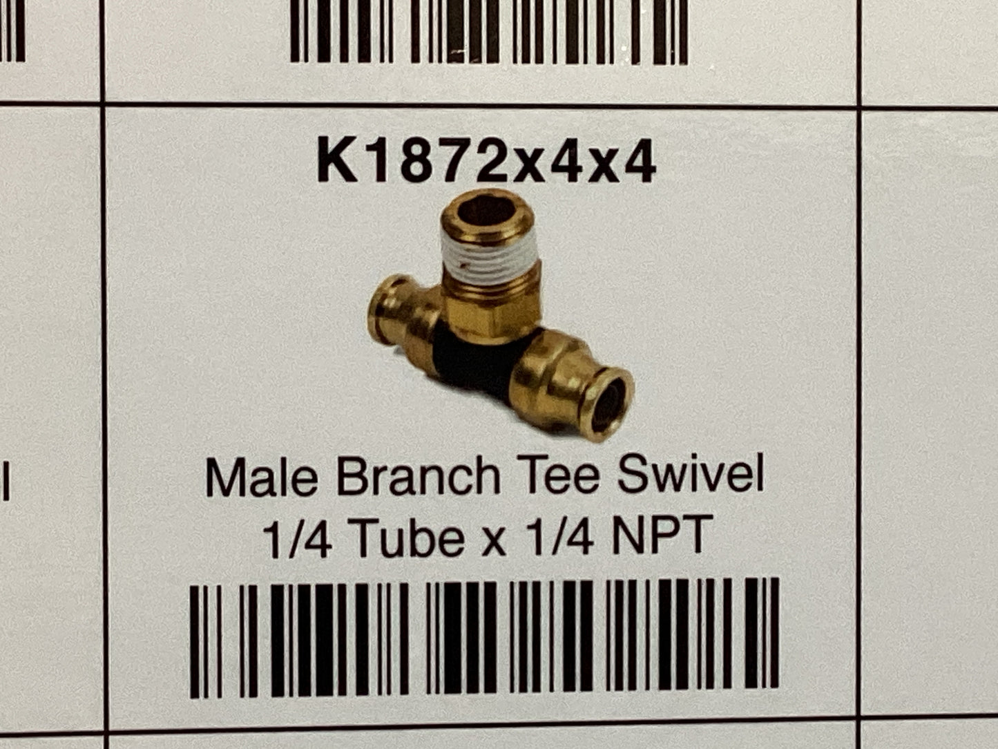 Male branch tee swivel 1/4 tube x 1/4 NPT
