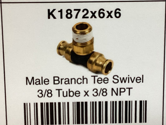 Male branch tee swivel 3/8 tube x 3/8 NPT