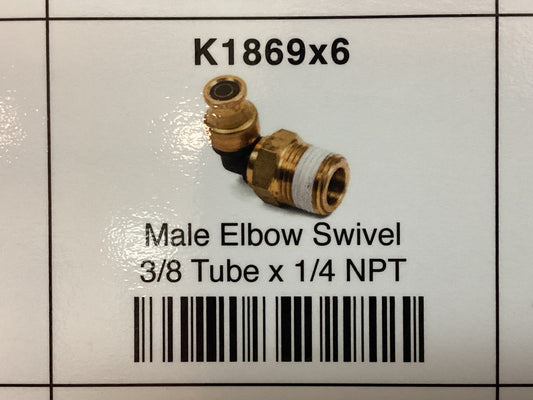 Male elbow swivel 3/8 tube x 1/4 NPT