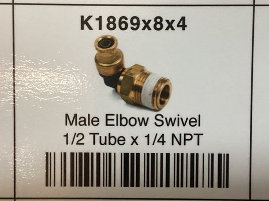 Male elbow swivel 1/2 tube x 1/4 NPT