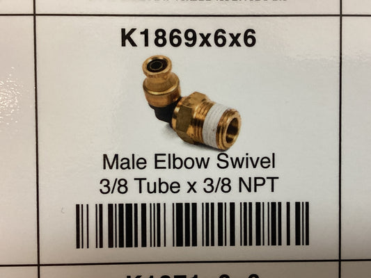 Male elbow swivel 3/8 tube x 3/8 NPT