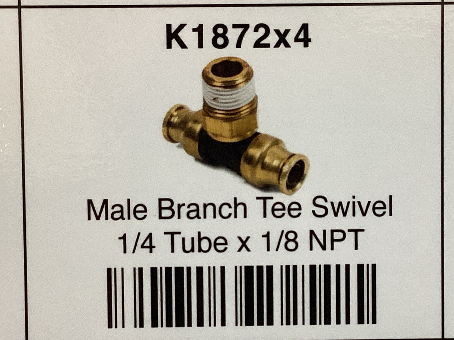 Male branch tee swivel 1/4 tube x 1/8 NPT