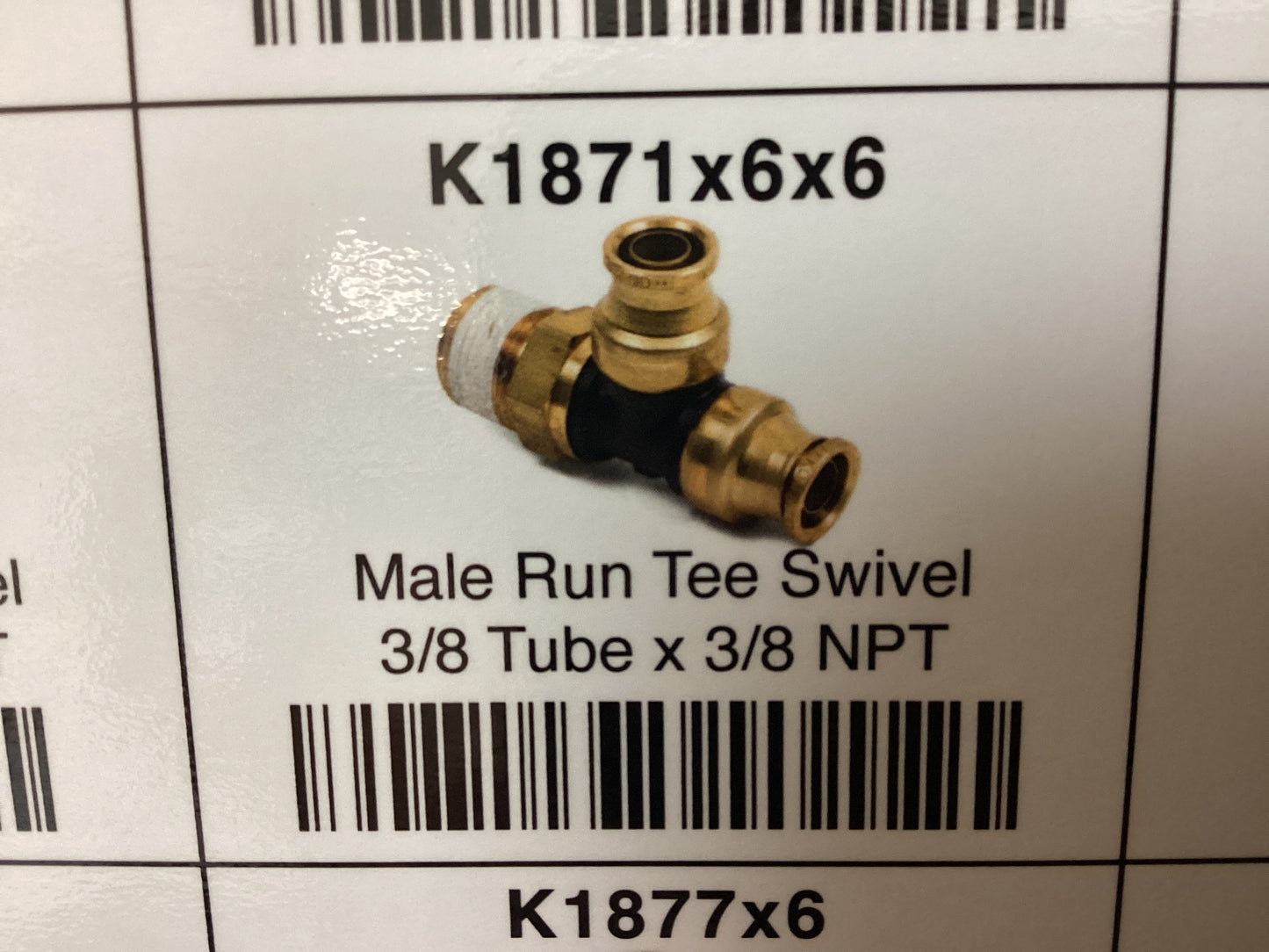 Male run tee swivel 3/8 tube x 3/8 NPT