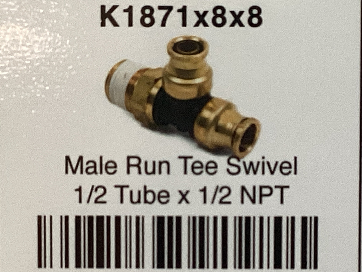 Male run tee swivel 1/2 tube x 1/2 NPT