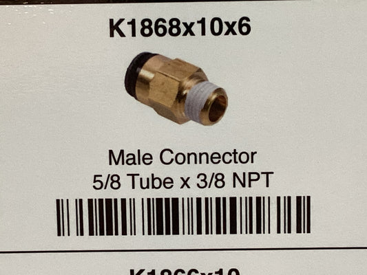Male connector 5/8 tube x 3/8 NPT