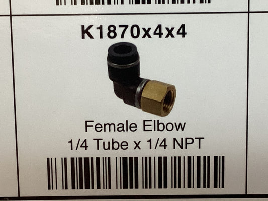 Female elbow 1/4 tube x 1/4 NPT