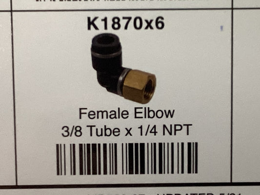 Female elbow 3/8 tube x 1/4 NPT