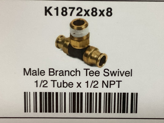 Male branch tee swivel 1/2 Tube x 1/2 NPT