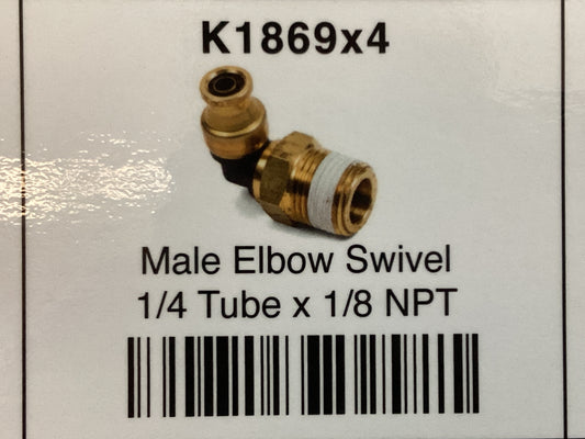 Male elbow swivel 1/4 tube x 1/8 NPT