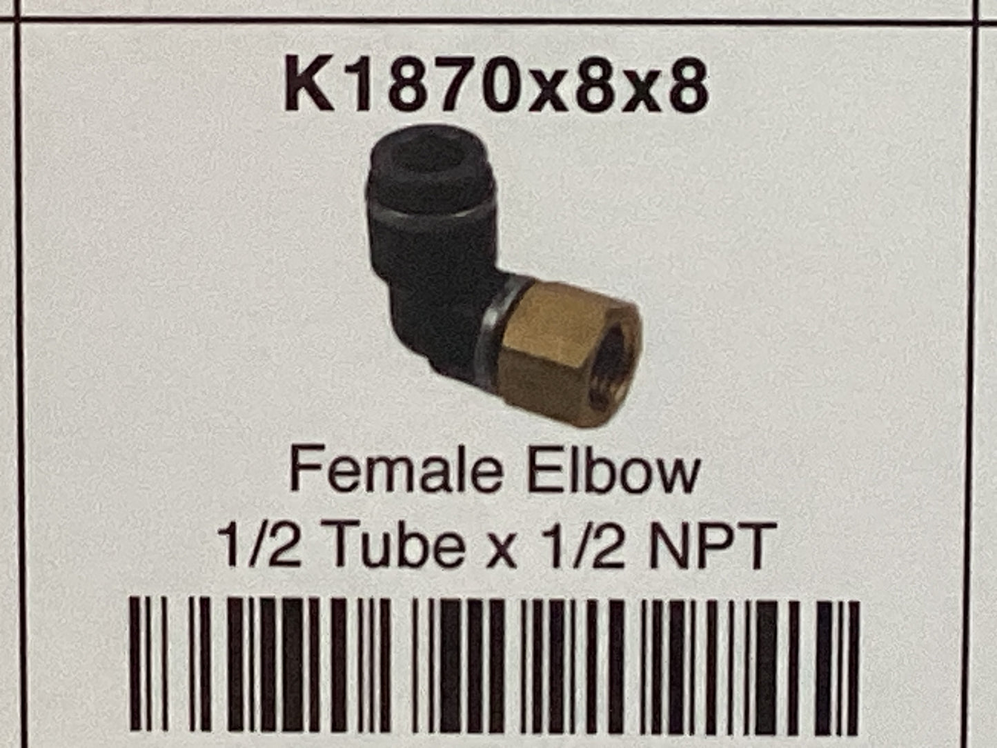Female elbow 1/2 tube x 1/2 NPT
