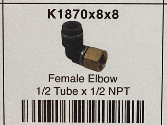 Female elbow 1/2 tube x 1/2 NPT