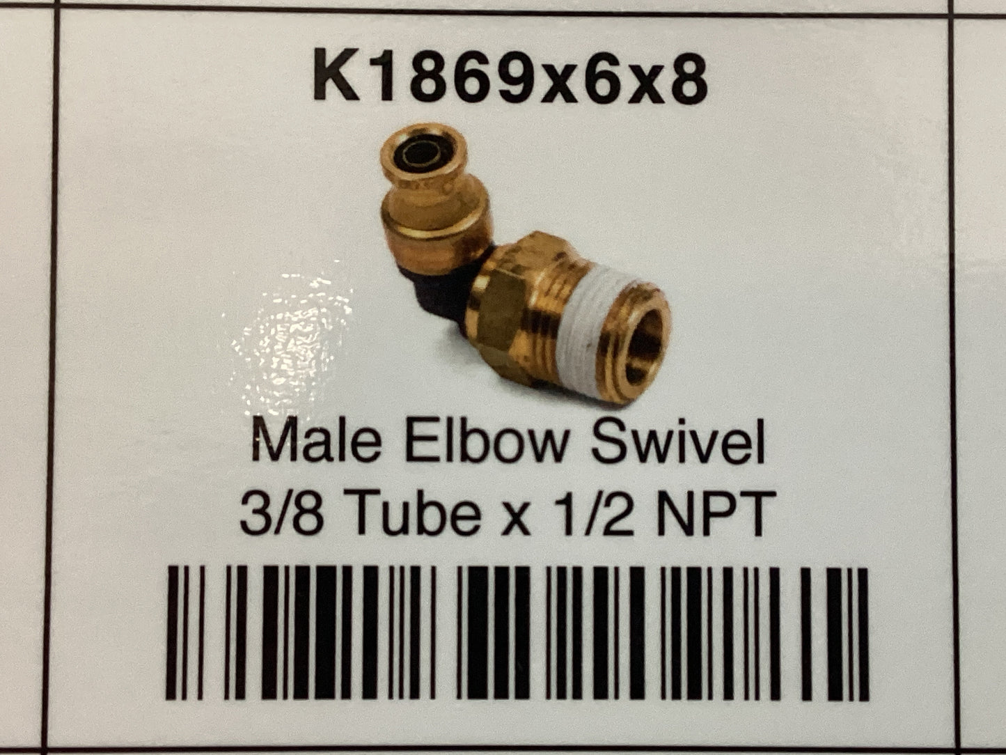 male elbow swivel 3/8 tube x 1/2 NPT