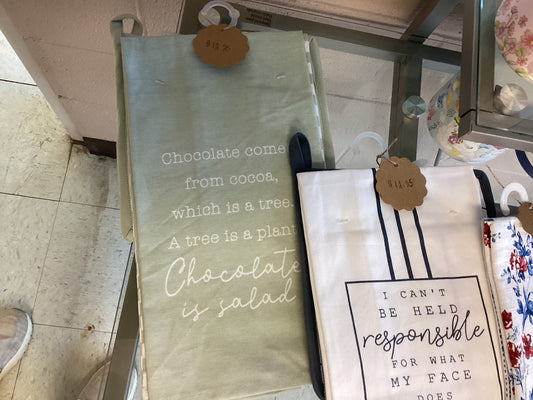 Chocolate is Salad Kitchen Towel