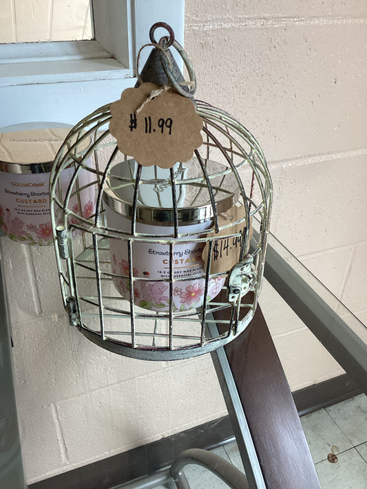 Metal Bird Cage Candle Holder