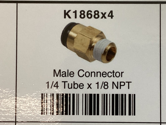 Male connector 1/4 tube x 1/8 NPT