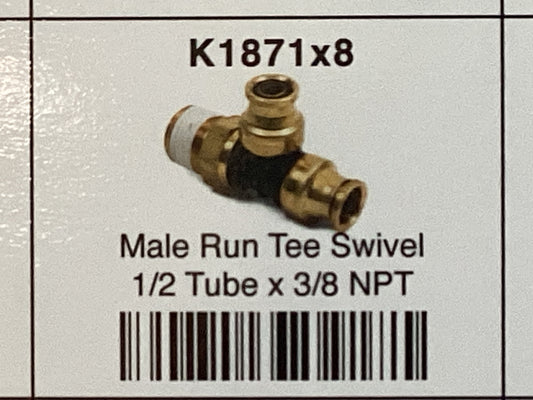 Male run tee swivel 1/2 tube x 3/8 NPT