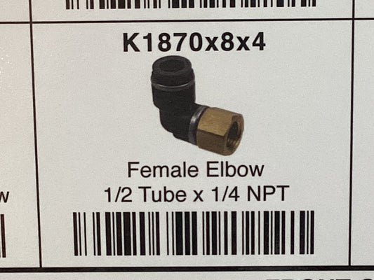 Female elbow 1/2 tube x 1/4 NPT
