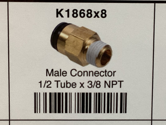 Male connector 1/2 tube x 3/8 NPT