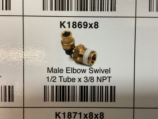 Male elbow swivel 1/2 tube x 3/8 NPT