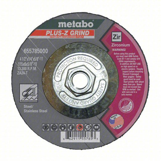 Metabo Grinding Wheel T27 4.5 x 1/4 x 5/8" -11